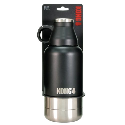 KONG Duo Day Trek - 4 w 1 butelka turystyczna dla psa i opiekuna, z kubkiem i 2 miskami