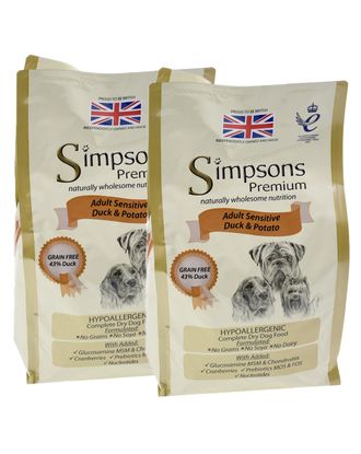 Simpsons Premium Adult Sensitive Duck & Potato - karma dla psów wrażliwych, kaczka i ziemniaki - 2x 12kg
