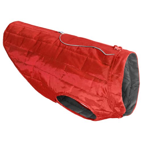 Kurgo Loft Jacket Red/Charcoal - dwustronna kurtka wodoodporna dla psa, czerwono- grafitowa