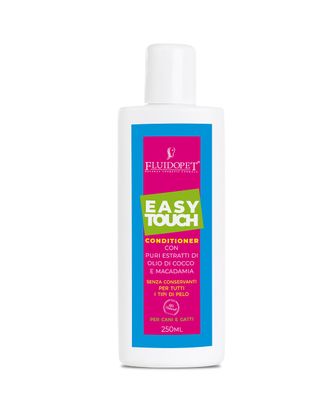 FluidoPet Easy Touch Conditioner - profesjonalna, bardzo wydajna odżywka zmiękczająca sierść, z olejkiem macadamia i kokosowym, dla psów i kotów - 250ml