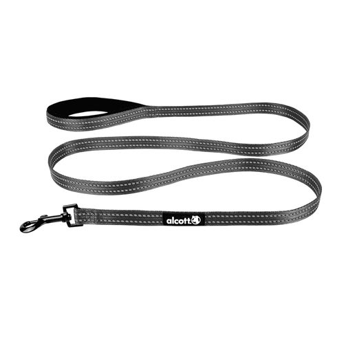 Alcott Adventure Leash 180cm Grey - odblaskowa smycz taśmowa dla psa, szara