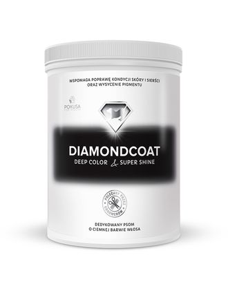 Pokusa DiamondCoat DeepColor & SuperShine - naturalny preparat poprawiający czarny, ciemny, brązowy oraz marmurkowy kolor sierści - 1000g