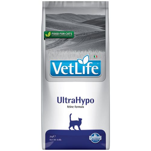 Farmina Vet Life Cat UltraHypo 2kg - monobiałkowa karma weterynaryjna dla kotów z alergiami, nietolerancjami pokarmowymi i problemami jelitowymi