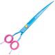 P&W Blue Star Titanium Curved Left Scissors - nożyczki do strzyżenia zwierząt dla osób leworęcznych, gięte