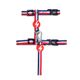 Dashi Stripes Red & Blue Cat Harness + Leash - szelki i smycz dla kota, zestaw, czerwono-niebieskie paski