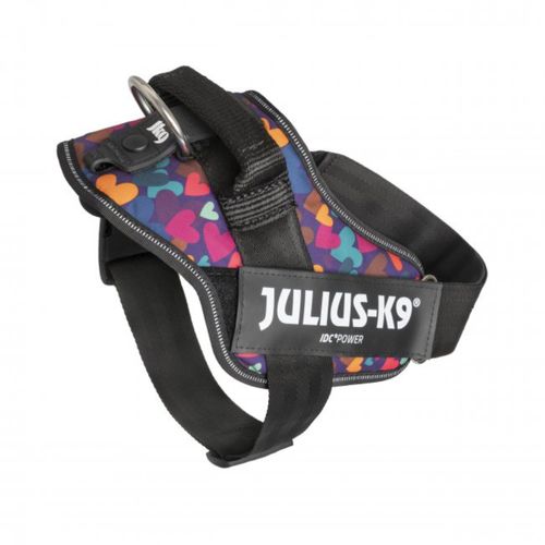 Julius-K9 IDC Powerharness Mixed Hearts - najwyższej jakości szelki, uprząż dla psów w kolorowe serca