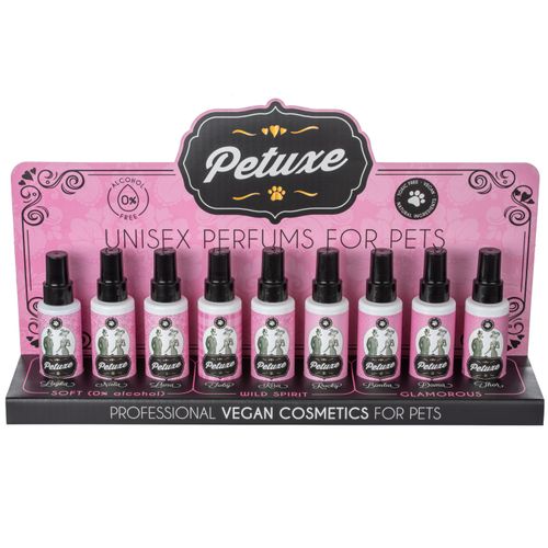 Petuxe Perfume Set 9x100ml- zestaw dziewięciu perfum dla psa i kota, z ekspozytorem