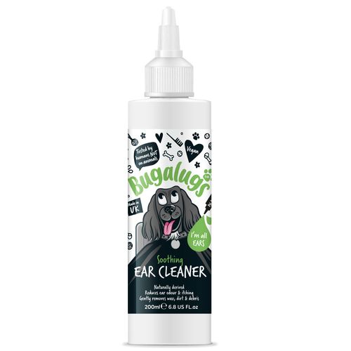 Bugalugs Ear Cleaner 200ml - delikatny płyn do czyszczenia uszu psa i kota