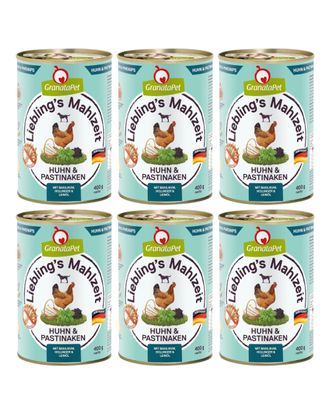 GranataPet Chicken & Parsnips - bezzbożowa mokra karma dla psa, kurczak z pasternakiem - 6x 400g