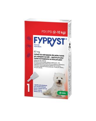 Fypryst Fipronil 67 mg - krople na pchły i kleszcze dla psa o wadze od 2 do 10kg