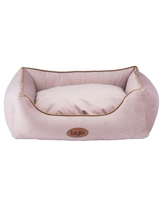 Biglo Velur Love Pink - eleganckie welurowe legowisko dla psa i kota, prostokątne brudny róż