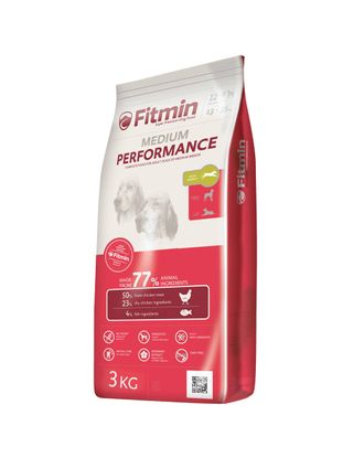 Fitmin Medium Performance 3kg - pełnowartościowa karma dla aktywnych dorosłych psów średnich ras, z kurczakiem
