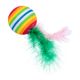 Flamingo Cat Rainbow Balls 4szt. - lekkie piłeczki dla kota, z pianki, z piórkami