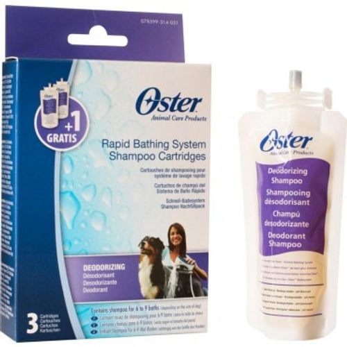 Oster Deodorizing Shampoo - zestaw 3 wkładów do systemu szybkiej kąpieli