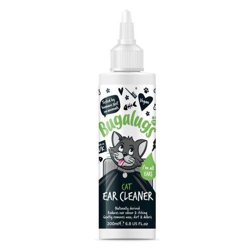 Bugalugs Cat Ear Cleaner 200ml - delikatny płyn do czyszczenia uszu kota