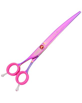 P&W ButterFly Left Curved Scissors 8" - profesjonalne nożyczki groomerskie dla osób leworęcznych, gięte