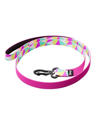 Julius-K9 MoreColor Leash Retro 120cm - smycz taśmowa dla psa, neoprenowy uchwyt, w kolorowe trójkąty