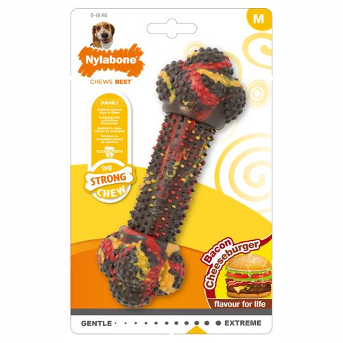 Nylabone Strong Rubber Bone - gumowa kość dla psa, o zapachu sera i bekonu