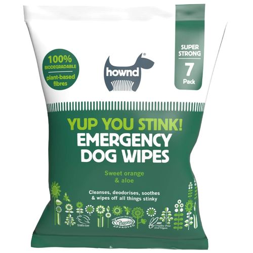 Hownd Yup You Stink! Emergency Dog Wipes 7szt. - duże, nawilżane chusteczki dla psa i kota, usuwają brud i brzydką woń
