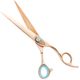 Kenchii Rose Offset Scissors - nożyczki groomerskie w kolorze rose gold, proste, z mikroszlifem