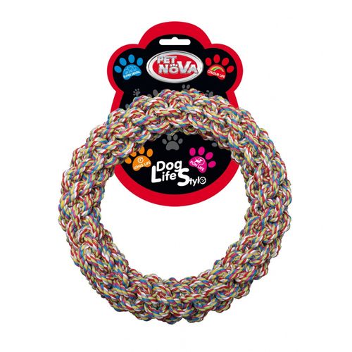 Pet Nova Ring Cotton Chew 25cm - bawełniany ring pleciony, dla dużych psów