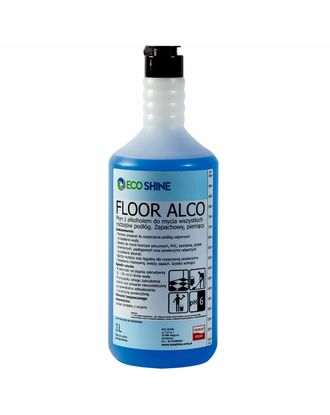 Eco Shine Floor Alco 1l - uniwersalny, zapachowy, mocno pieniący płyn z alkoholem do mycia podłóg