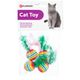Flamingo Cat Rainbow Balls 4szt. - lekkie piłeczki dla kota, z pianki, z piórkami