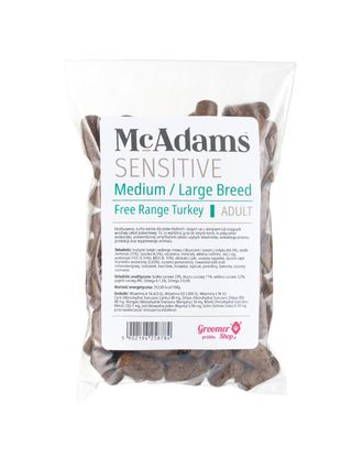 McAdams Sensitive Medium/Large Breed Free Range Turkey 100g - wypiekana karma z indykiem dla psów średnich i dużych ras - próbka