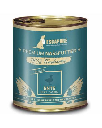 Escapure Bayrisch Ente - mokra karma dla psa, kaczka z warzywami, 91,9% mięsa - 800g