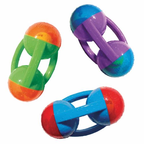 KONG Jumbler Tri L/XL 25cm - koziołek do aportu, zabawka dla dużego psa, hantel z piszczałką
