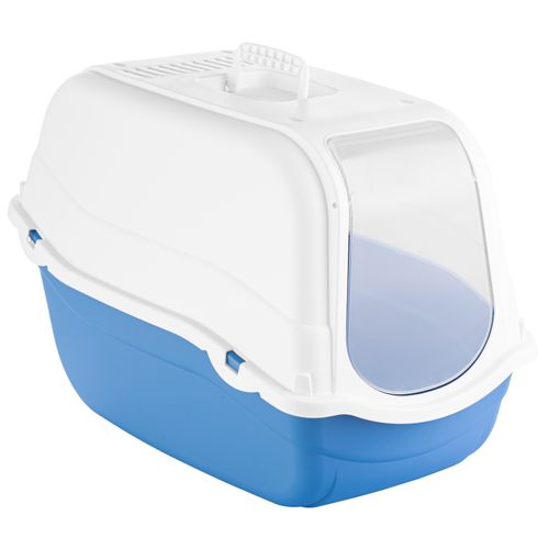 Record Romeo Cat Litter Box - kuweta dla kota zamykana, z klapką i filtrem - Niebieski