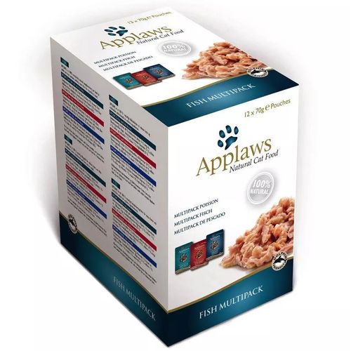 Applaws Multipack Fish 12x70g - karma mokra dla dorosłych kotów, mix rybny  w rosole