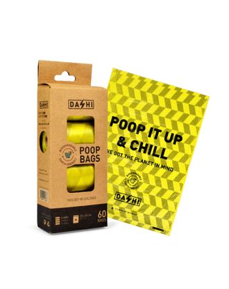 Dashi Poop Bags 4x15szt. - biodegradowalne worki na odchody psa, 23x32cm