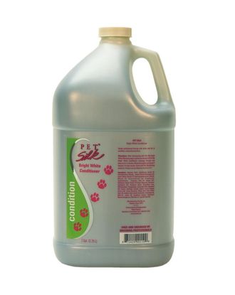 Pet Silk Bright White Conditioner - odżywka rozjaśniająca do białej i jasnej sierści, dla psów i kotów, koncentrat 1:16 - 3,8L