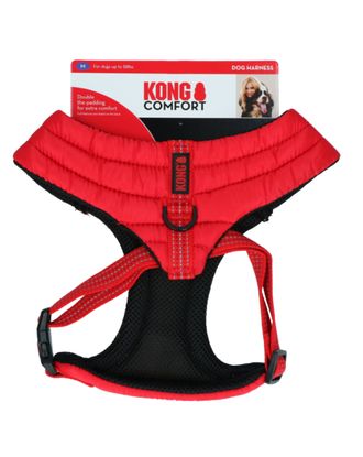 KONG Comfort Harness - lekkie i oddychające szelki dla psa, czerwone