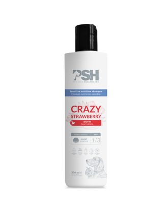 PSH Daily Beauty Crazy Strawberry Shampoo 300ml - wegański szampon do krótkiej sierści psa i kota, z biotyną