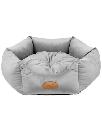 Blovi Bed Velur Love Light Grey L - eleganckie welurowe legowisko dla psa i kota, heksagon jasnoszary