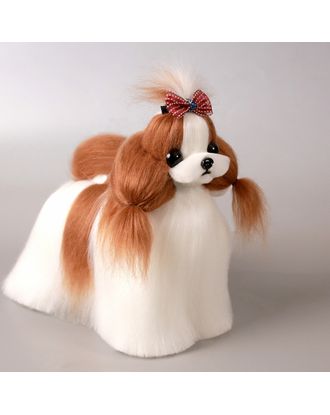 Mr. Jiang Shih Tzu Full Body Hair Brown & White - wymienna sierść do manekina groomerskiego Small Model Dog, brązowo-biała