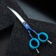 Jargem Asian Style Light Curved Scissors 6,5" - bardzo lekkie, gięte nożyczki z kolorowymi ringami, do strzyżenia w stylu koreańskim  - Niebieski