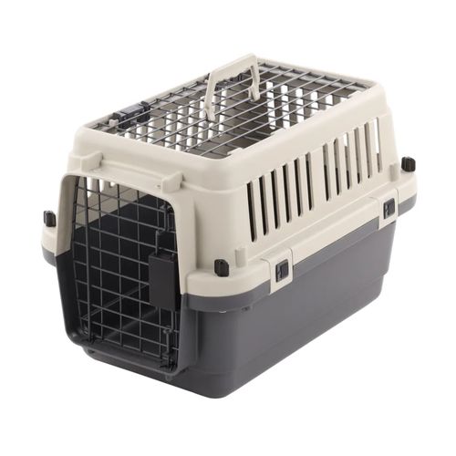 Flamingo Transport Cage Neto Dark Grey XS - solidny transporter dla psa i kota, do 7 kg