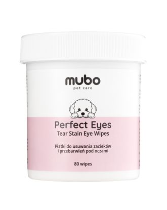 Mubo Perfect Eye Tear Stain Eye Wipes 80szt. - płatki do usuwania zacieków i przebarwień pod oczami psa i kota