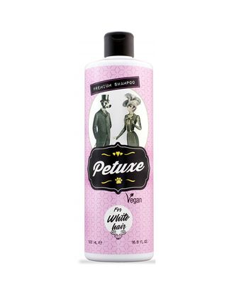 Petuxe White Hair Shampoo - wegański szampon do szaty białej i jasnej, dla psów i kotów - 500ml