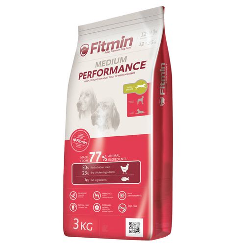 Fitmin Medium Performance 3kg - pełnowartościowa karma dla aktywnych dorosłych psów średnich ras, z kurczakiem