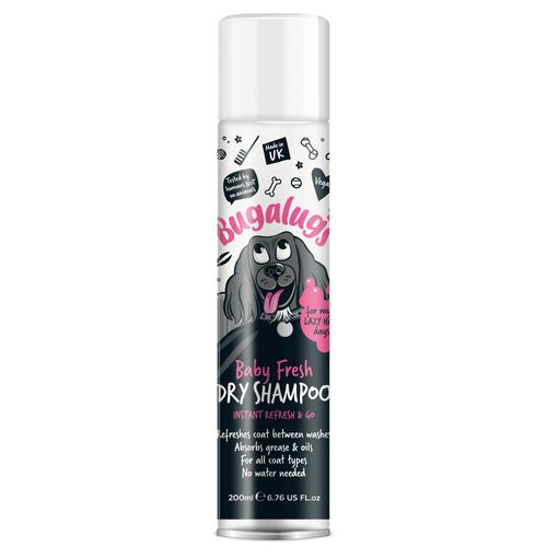 Bugalugs Baby Fresh Dry Shampoo 200ml - suchy szampon dla psa dorosłego i szczeniaka