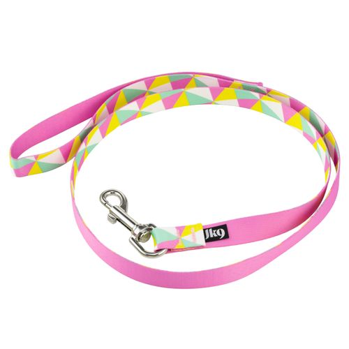 Julius-K9 MoreColor Basic Leash Retro 120cm - smycz taśmowa dla psa, w kolorowe trójkąty