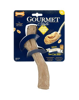 Nylabone Gourmet Stick Peanut Butter - wytrzymały gryzak dla psa, intensywny smak masła orzechowego