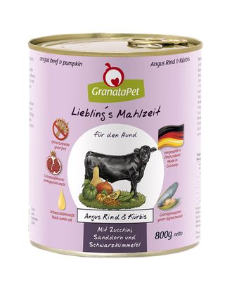 GranataPet Angus Beef & Pumpkin - monobiałkowa bezzbożowa mokra karma dla psa, wołowina i dynia - 800g