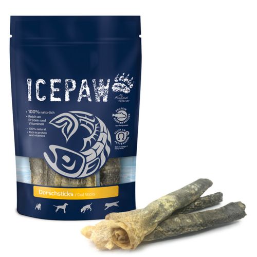 Icepaw Cod Stick 100g - przysmaki dla psa, 100% suszonej skóry z dorsza
