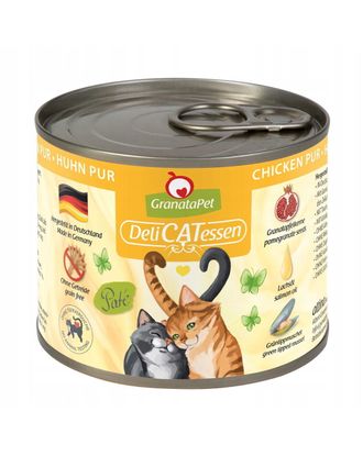 GranataPet DeliCatessen Chicken Pur - bezzbożowa mokra karma dla kota, kurczak - 200g