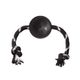 KONG Extreme Ball With Rope L - wytrzymała piłka na sznurku dla psa, czarna 8cm